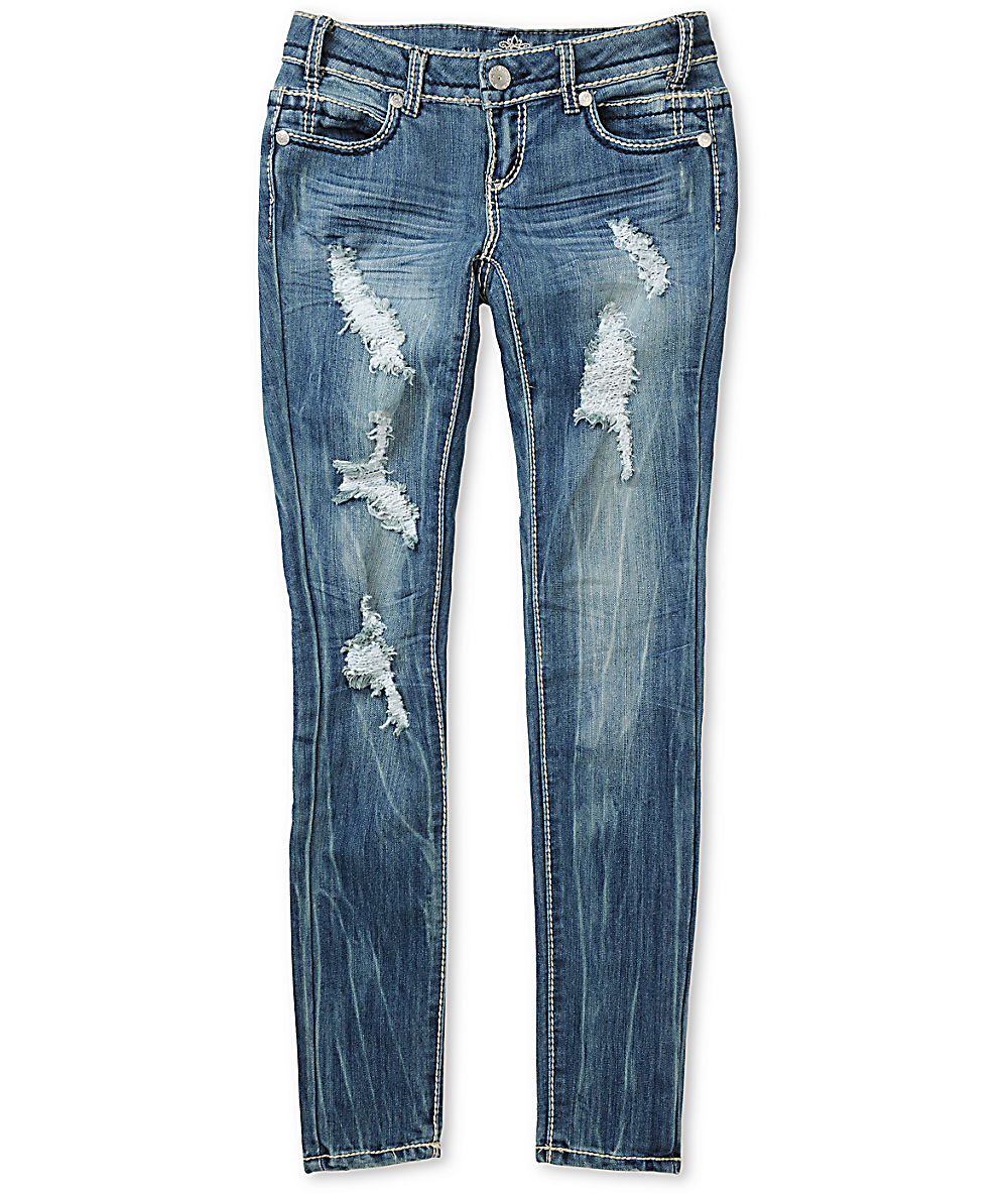 Almost Famous Elle Medium Blue Skinny Jeans | Zumiez