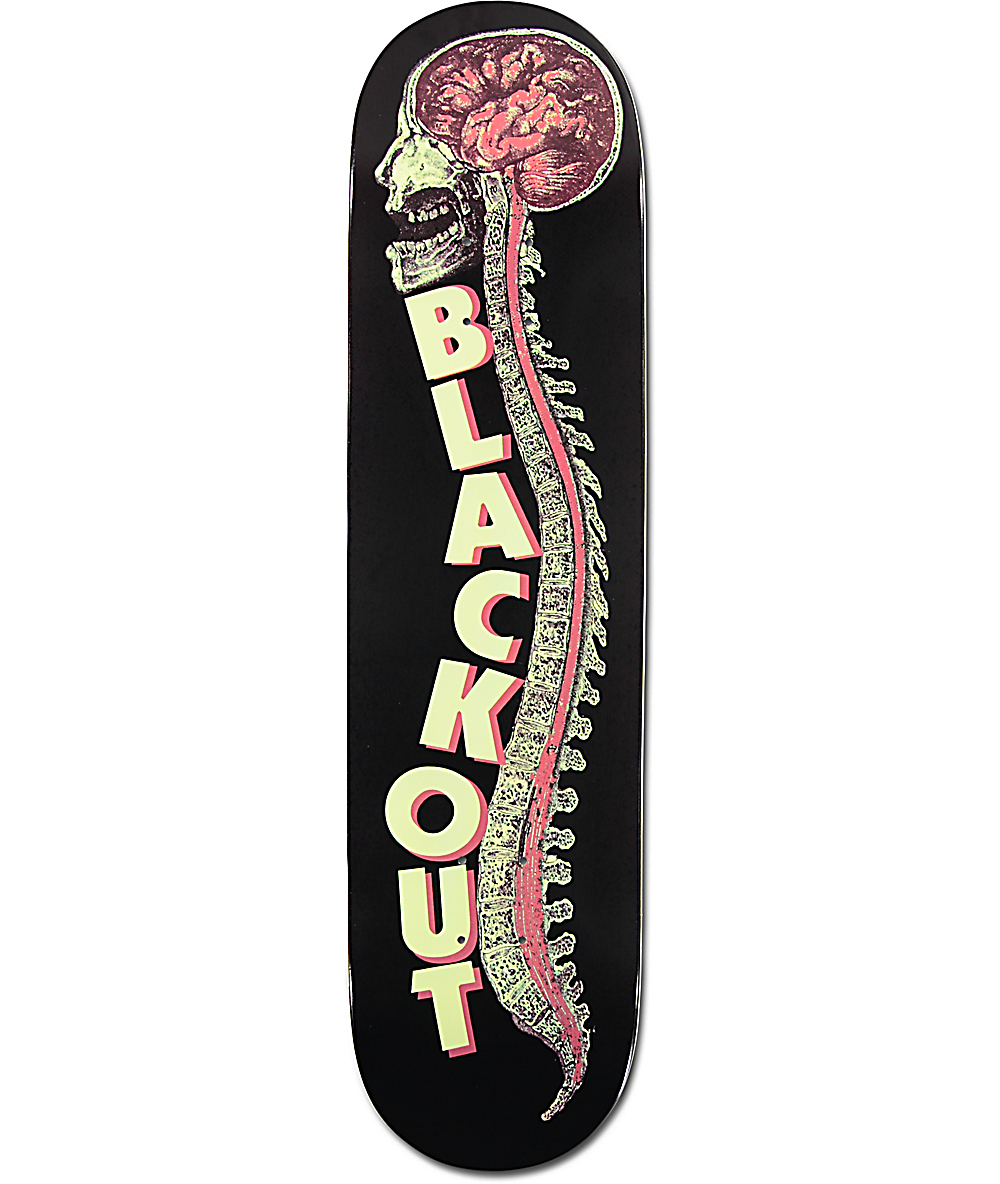 Blackout Spinal Black 8.0" Skateboard Deck Zumiez