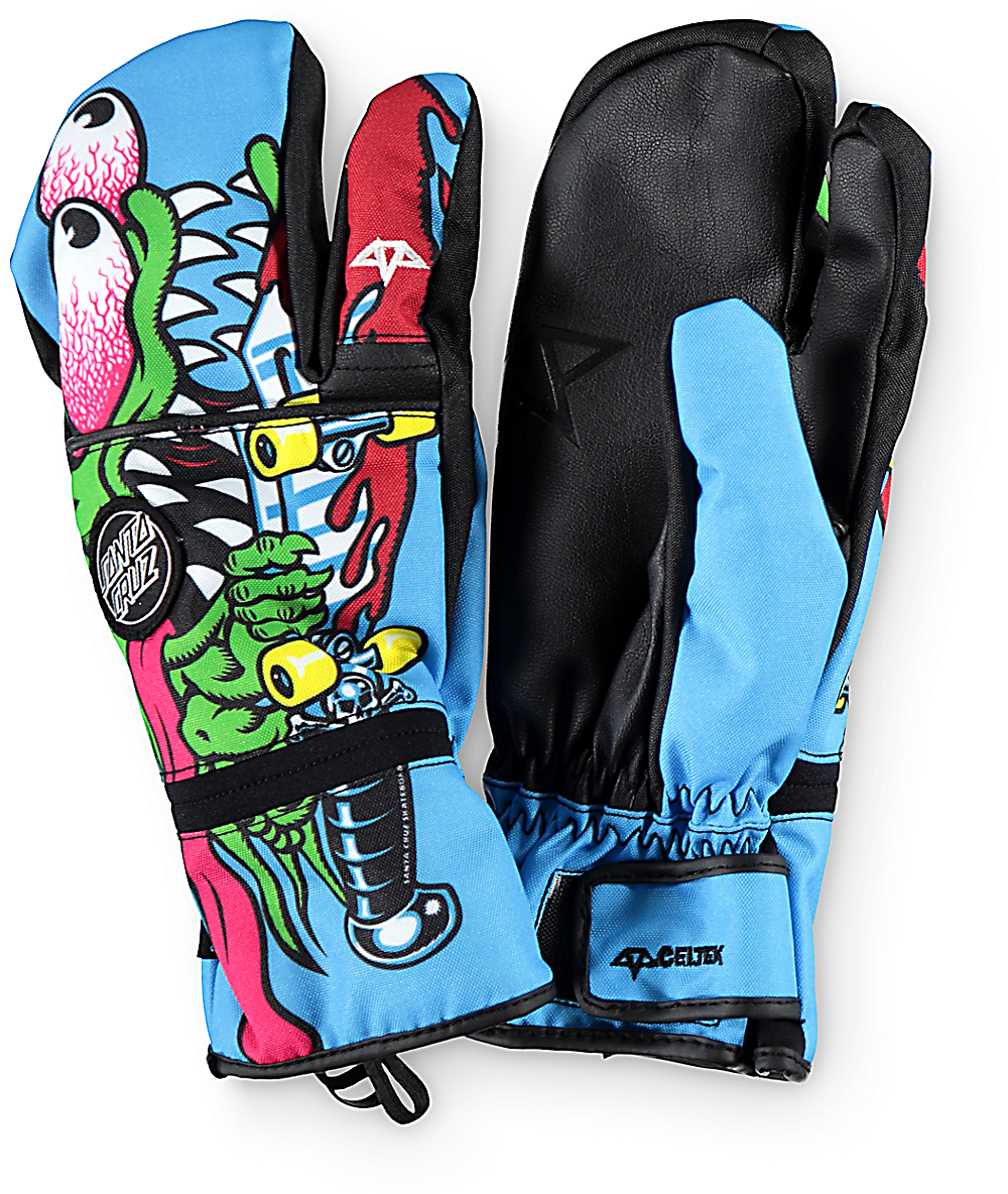 Celtek x Santa Cruz Trippin Slasher Snowboard Mittens Zumiez