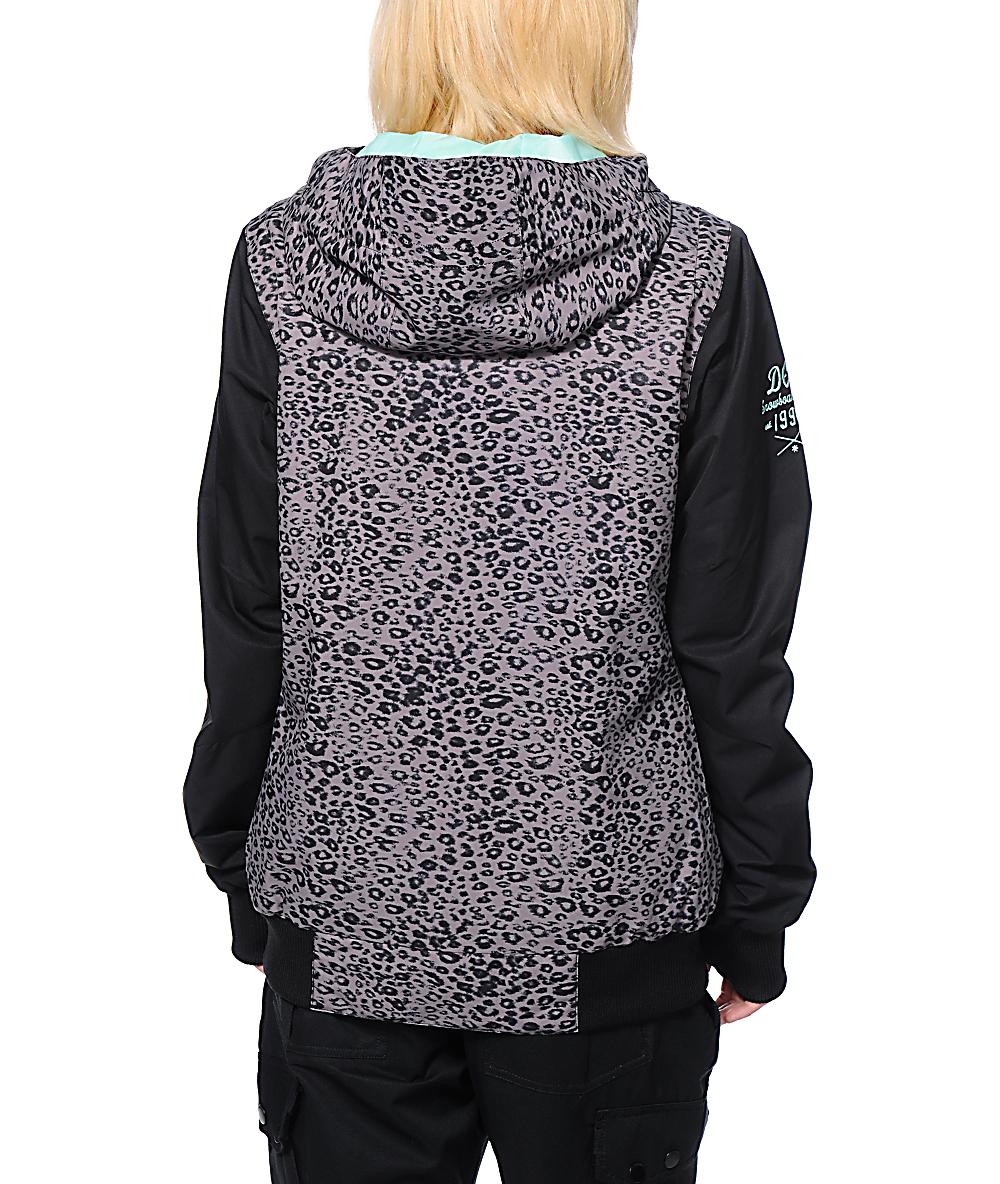 DC Squad Grey Panther Print 10K Snowboard Jacket Zumiez