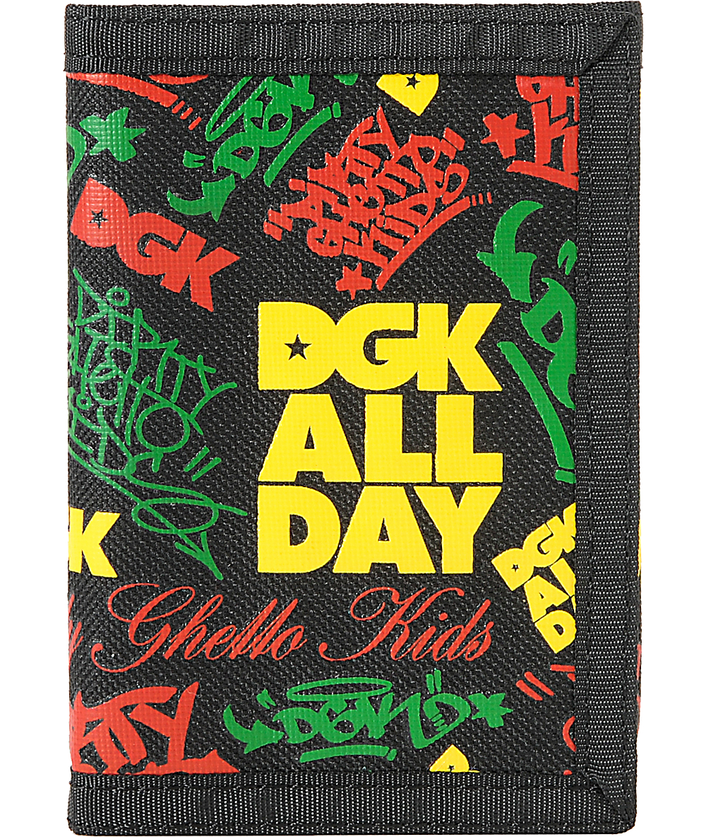 DGK Classic Rasta TriFold Wallet Zumiez