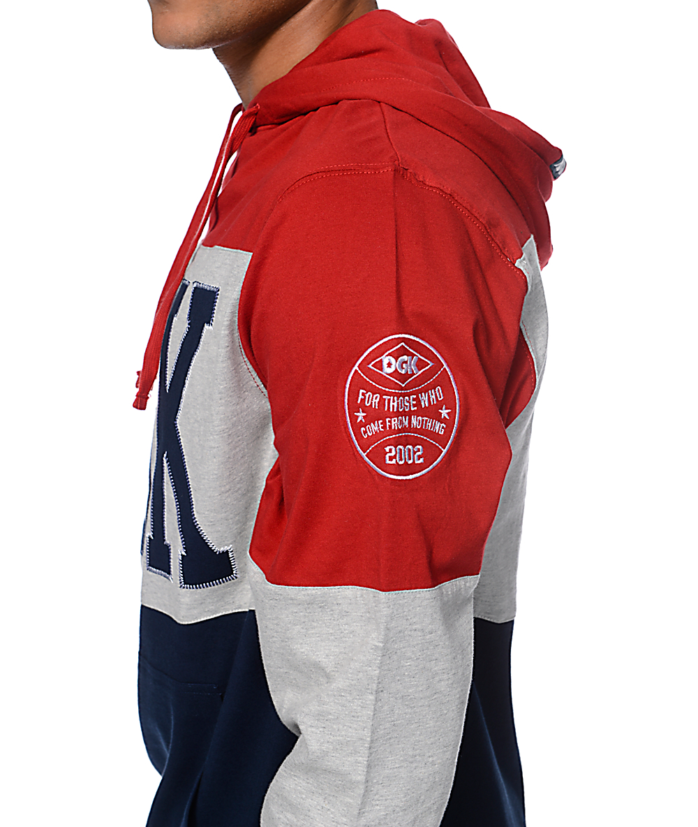 DGK MVP Jersey Red & Blue Hooded Shirt Zumiez