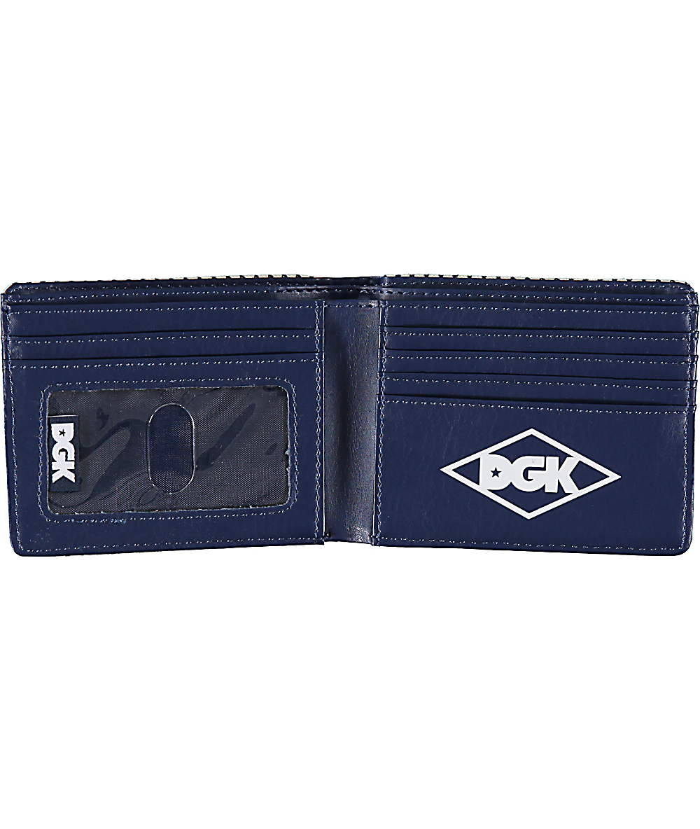 DGK Slugger Navy & White BiFold Wallet Zumiez