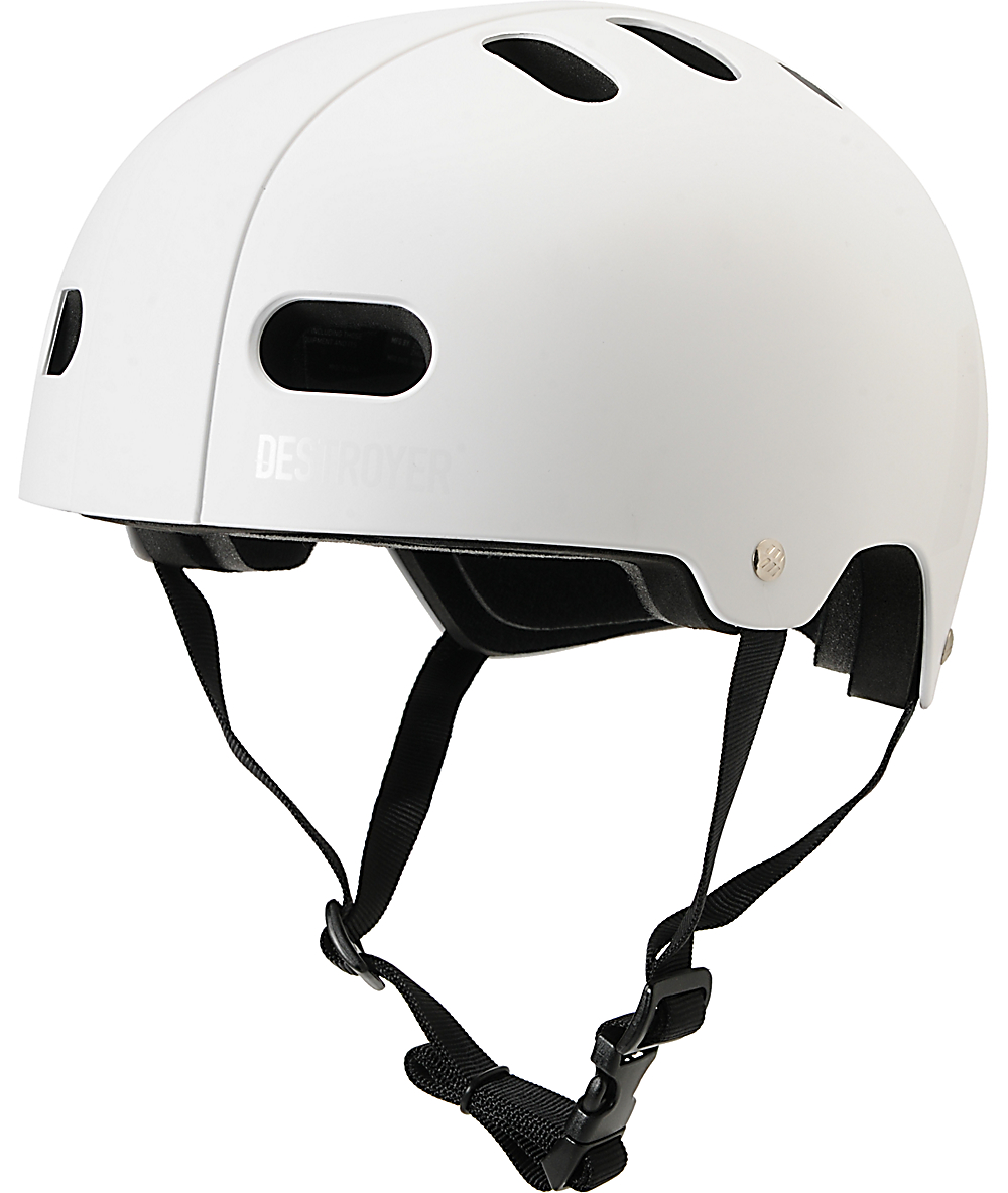 Destroyer DH1 Matte White Skateboard Helmet Zumiez
