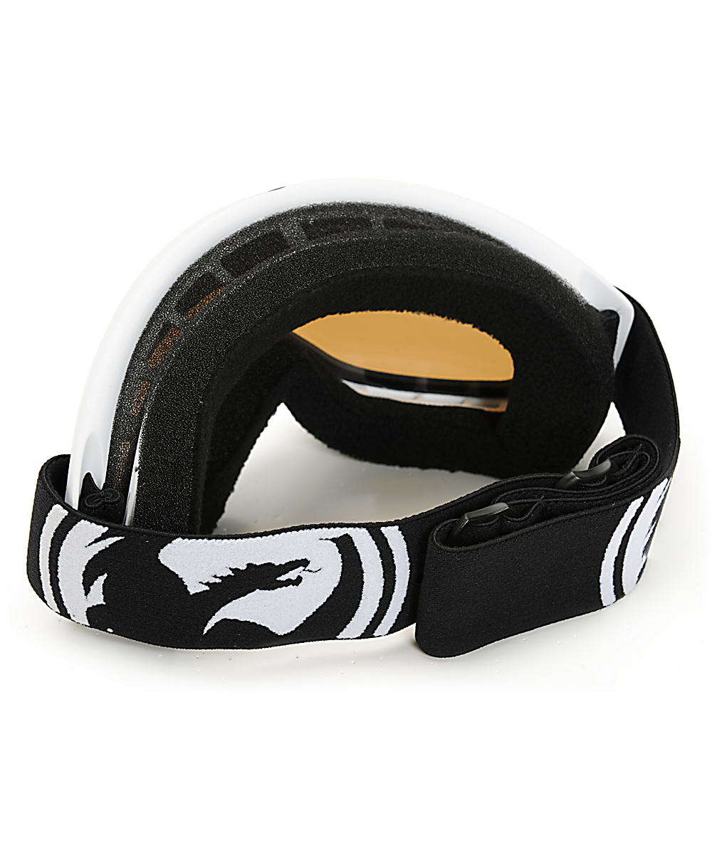 Dragon DX White & Amber Snowboard Goggles Zumiez
