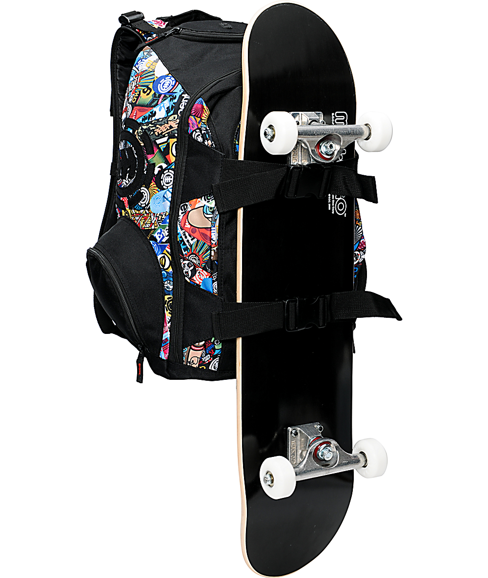 Element Skate Camp Black Skate Backpack Zumiez