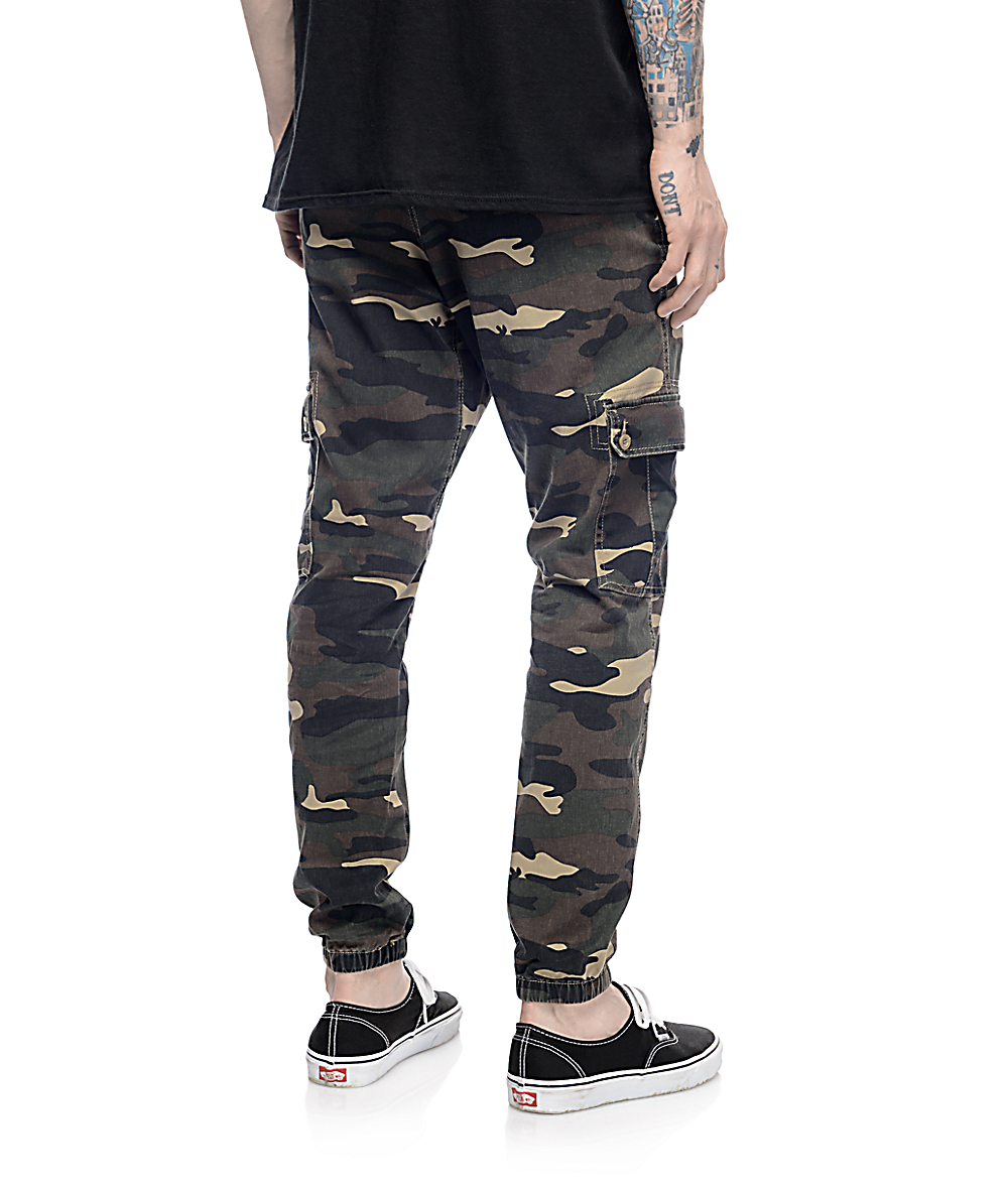 camo cargo jogger pants