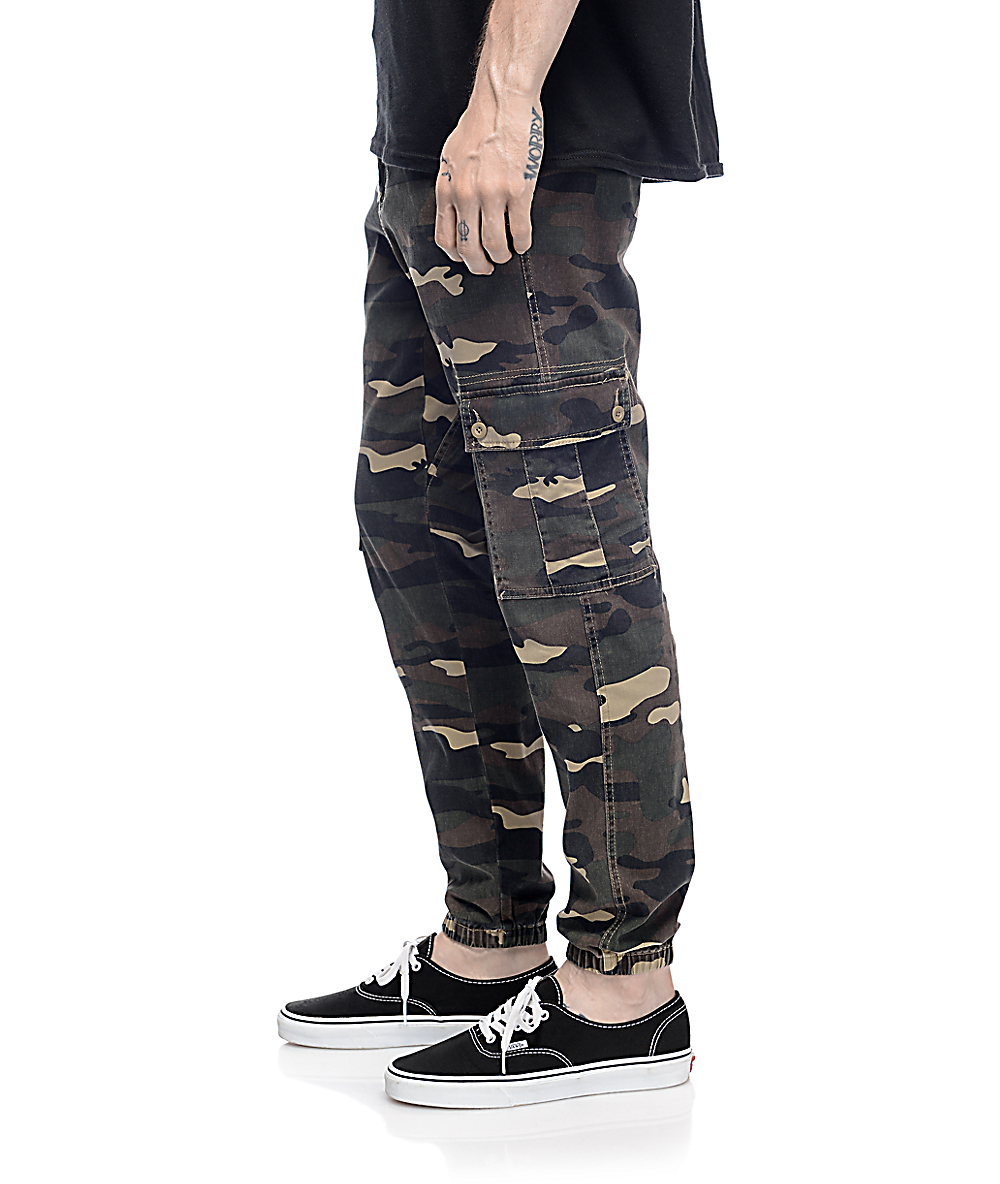 camo twill joggers