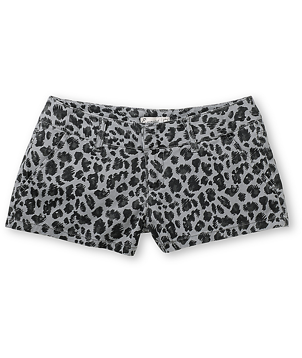 Empyre Girl Arcadia Grey Leopard Print Shorts Zumiez