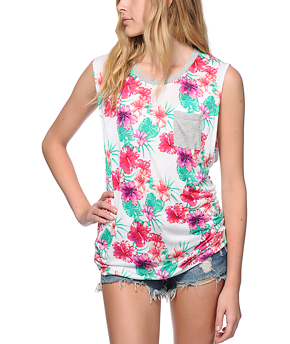 floral muscle tank