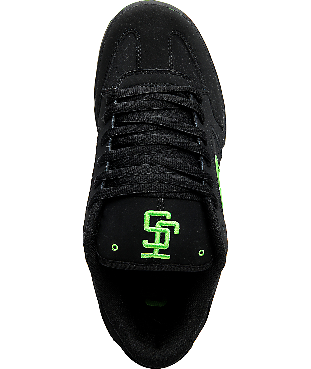 Etnies Twitch 3 Black & Lime Skate Shoes Zumiez