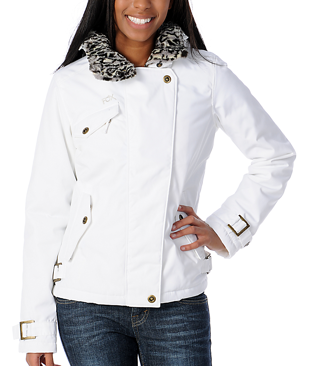 White | Womens Roxy Jackets Andie 10K Snow Jacket Angora | Navigate FP