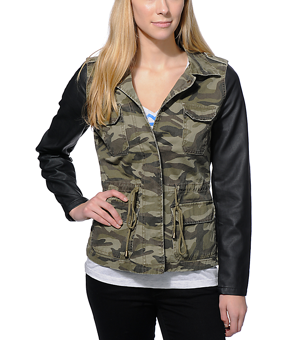 Highway Jeans Camo Print Denim Jacket Zumiez