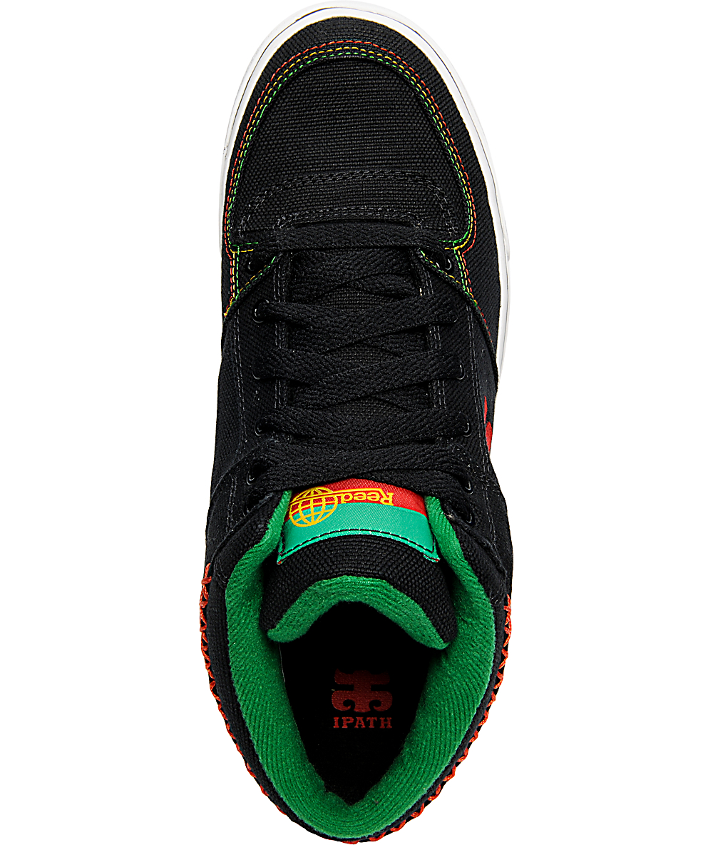 Ipath Reed Black Rasta Hemp Shoes Zumiez