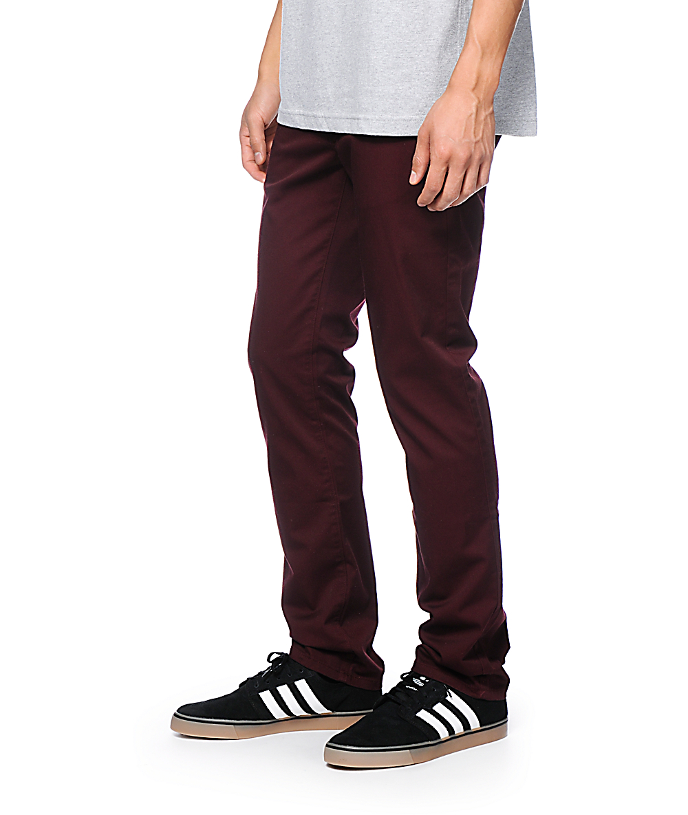 burgundy chino