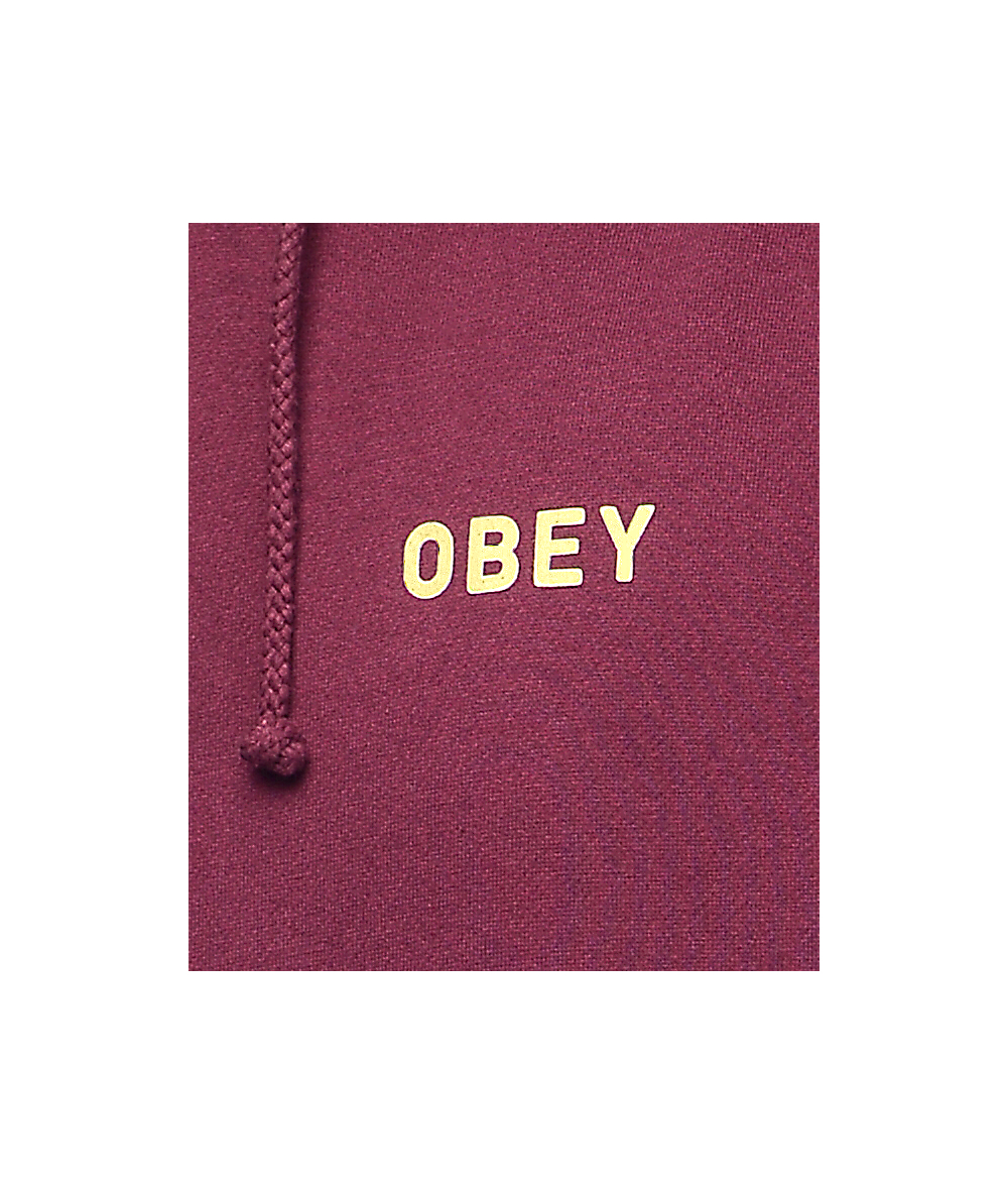 Obey Afton Burgundy Hoodie | Zumiez.ca