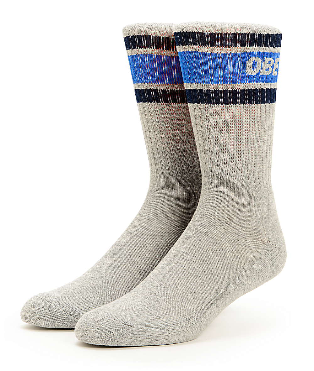 Obey Cooper Navy & Grey Crew Socks Zumiez