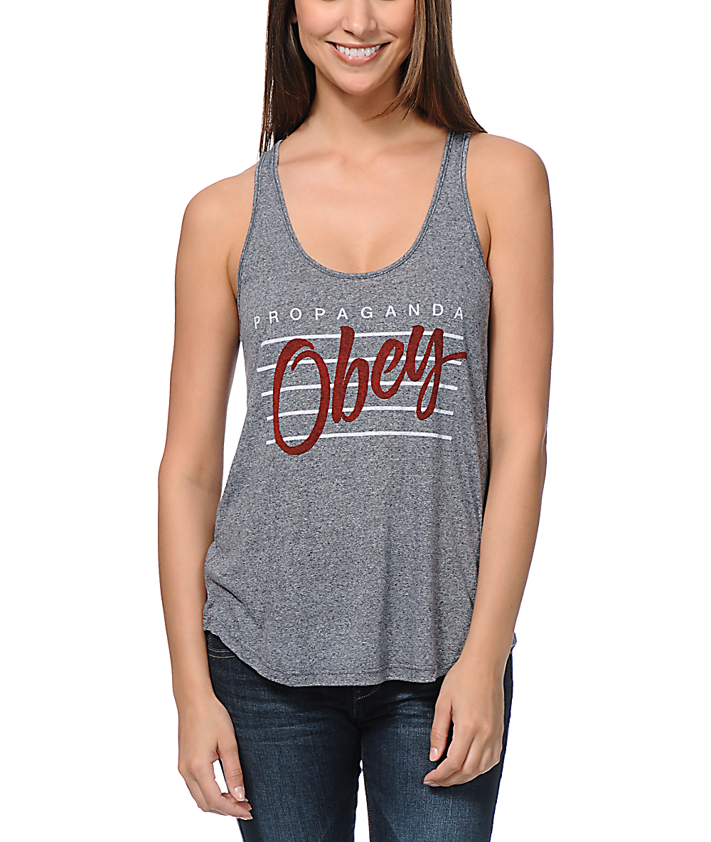 Obey Nine Nickel Navy Mock Twist Tank Top Zumiez