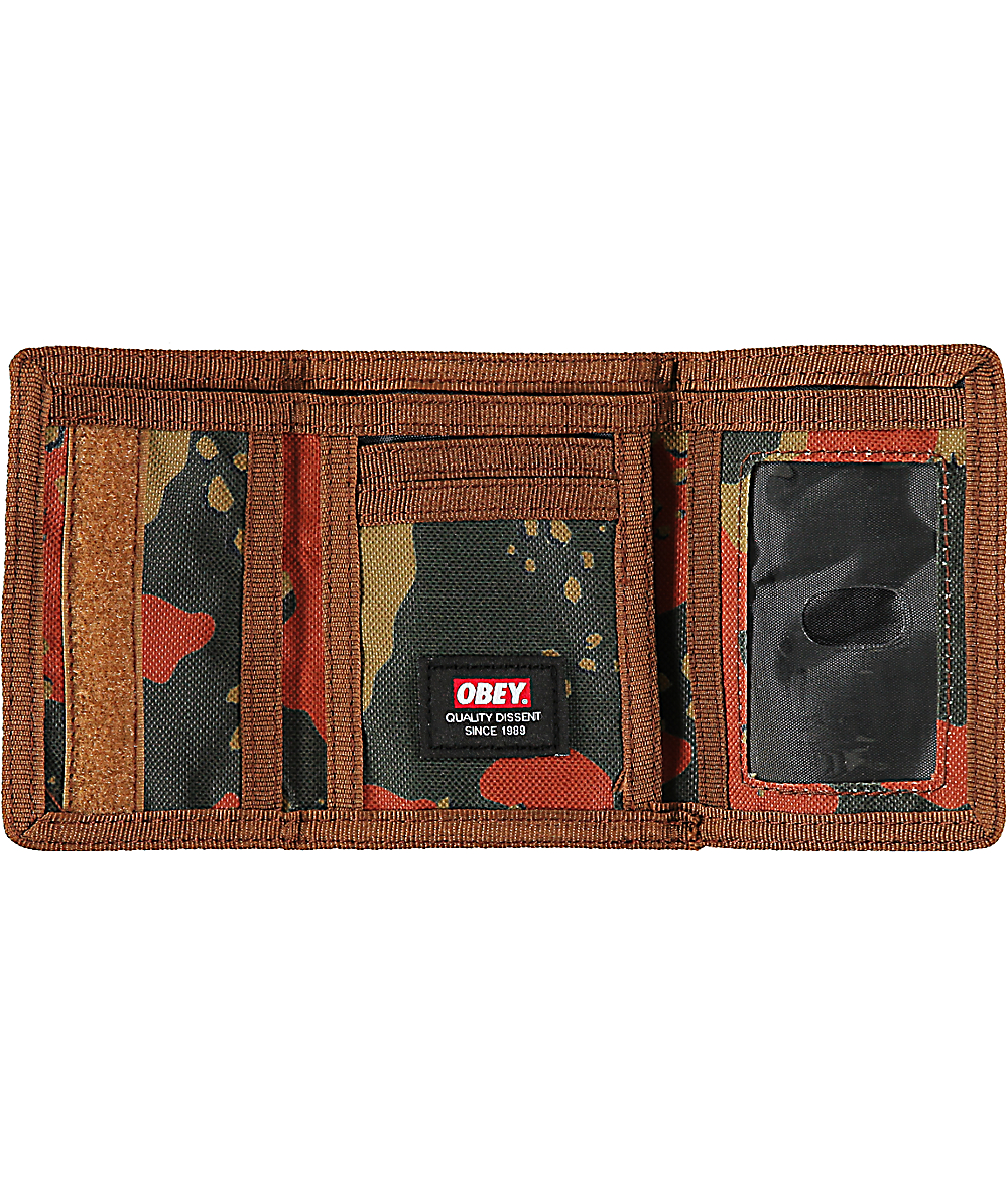 Obey Quality Dissent Woodland Camo Trifold Wallet Zumiez