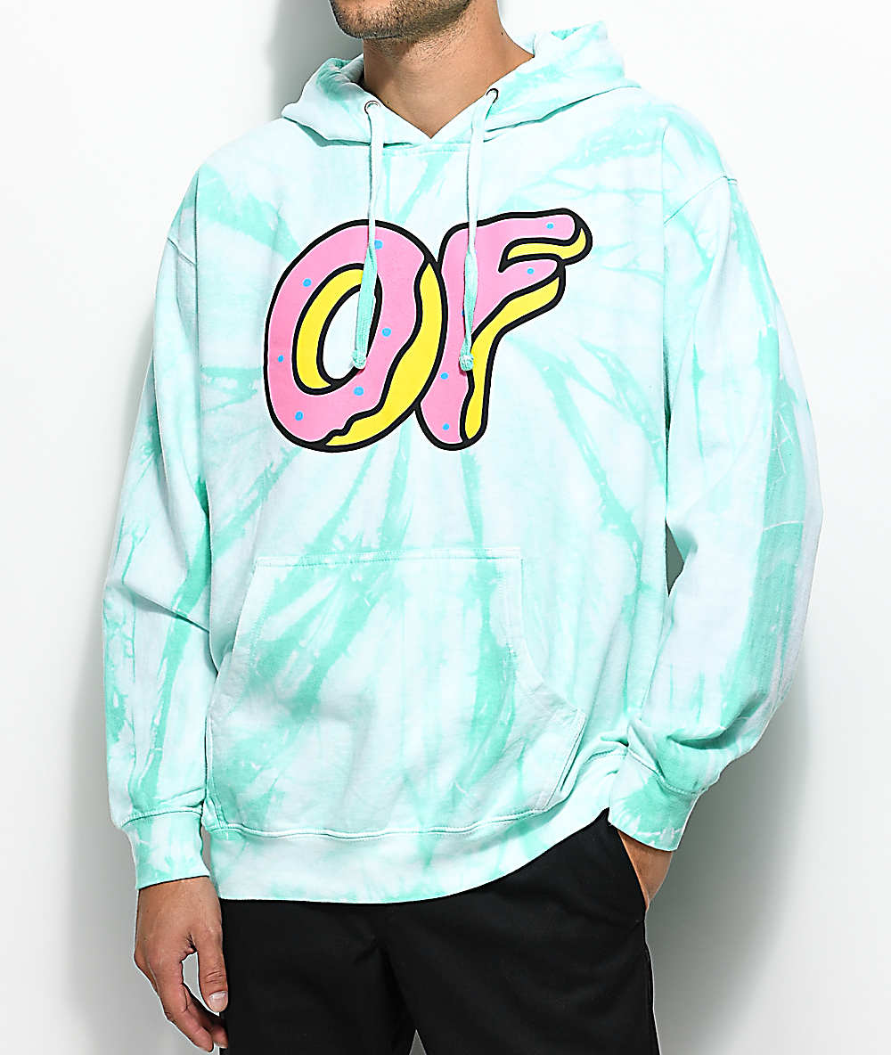 Odd Future Logo Aqua Tie Dye Hoodie Zumiez