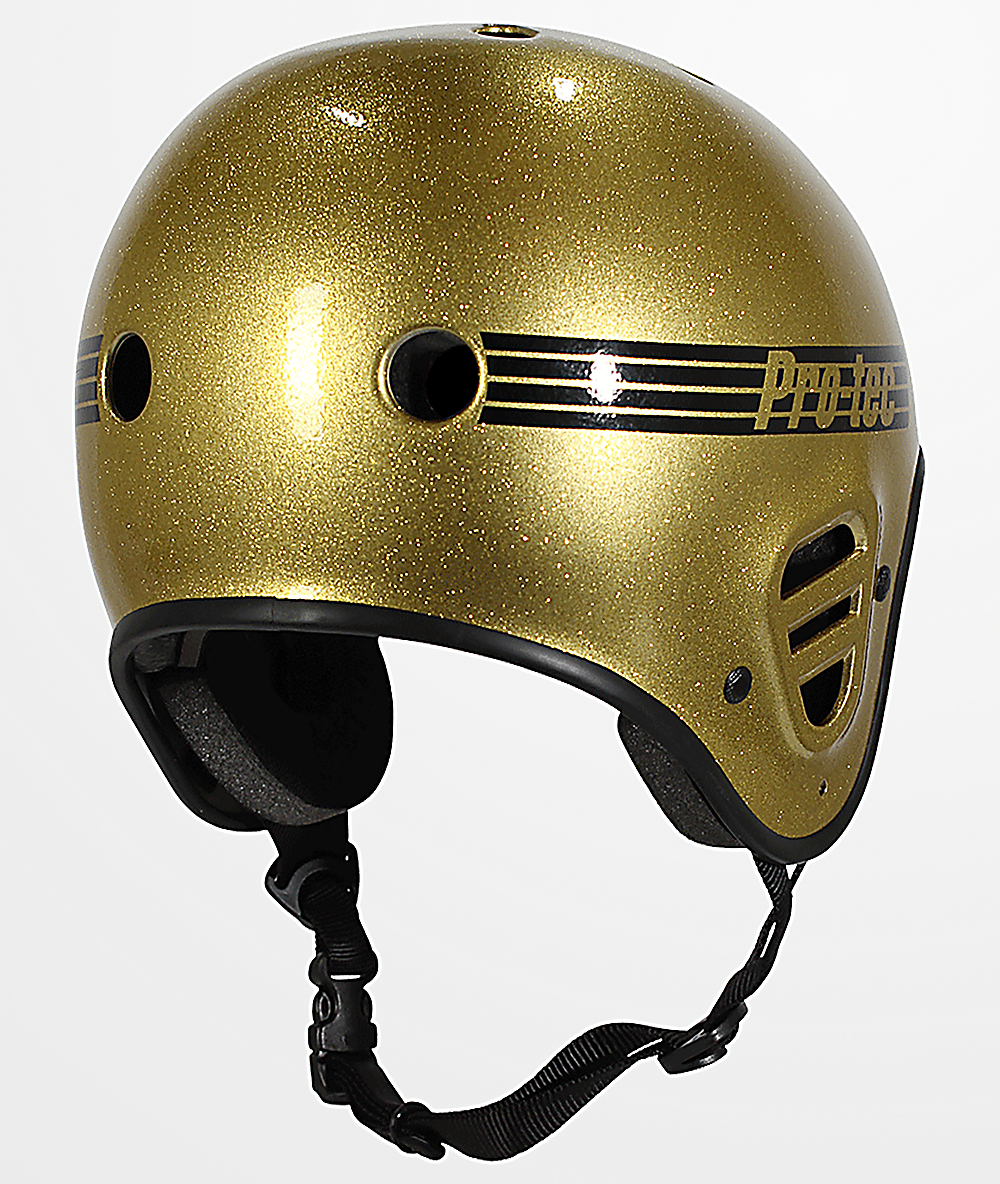 ProTec Full Cut Gold Flake Skateboard Helmet Zumiez