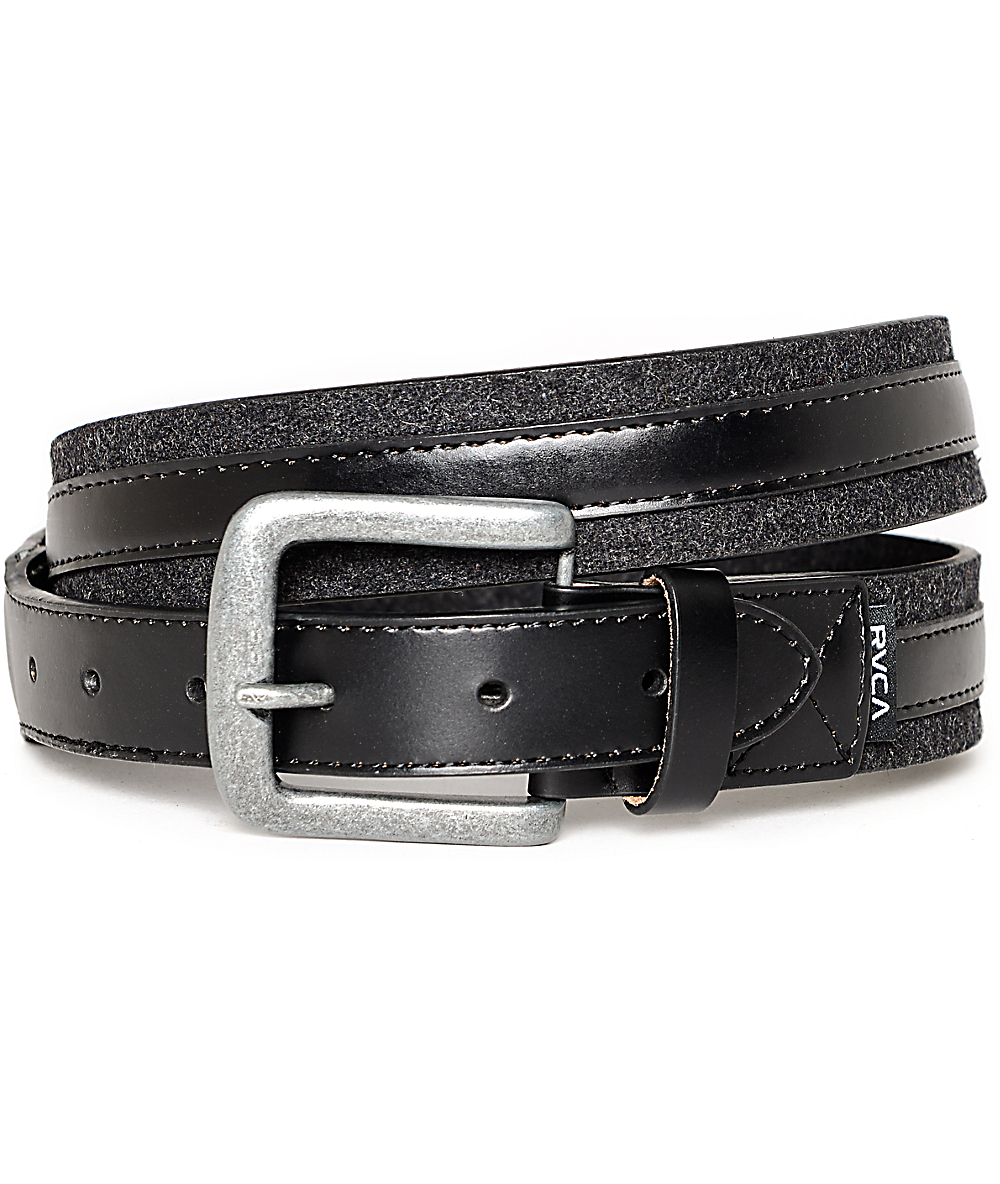 RVCA Crescent Black & Charcoal Belt Zumiez