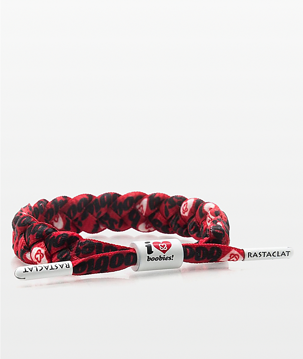 rastaclat i love boobies red classic bracelet