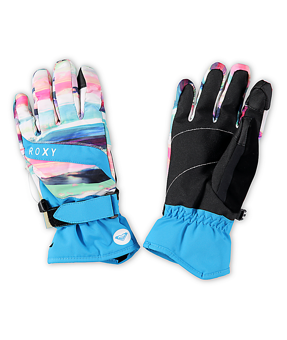 Roxy Mouna Scenic Stripe Snowboard Gloves Zumiez