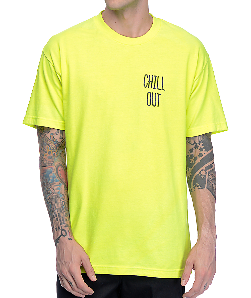 neon yellow shirt men's