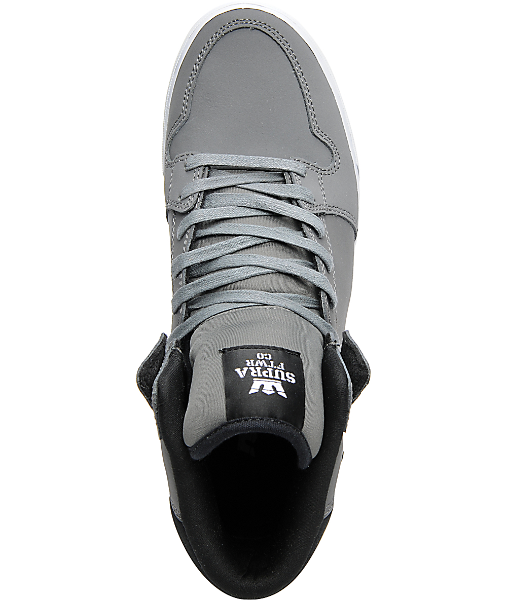 Supra Vaider Grey Satin & Neoprene TUF Shoes Zumiez
