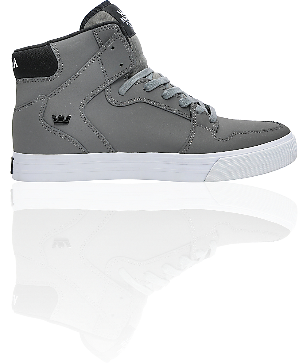 Supra Vaider Grey Satin & Neoprene TUF Shoes Zumiez