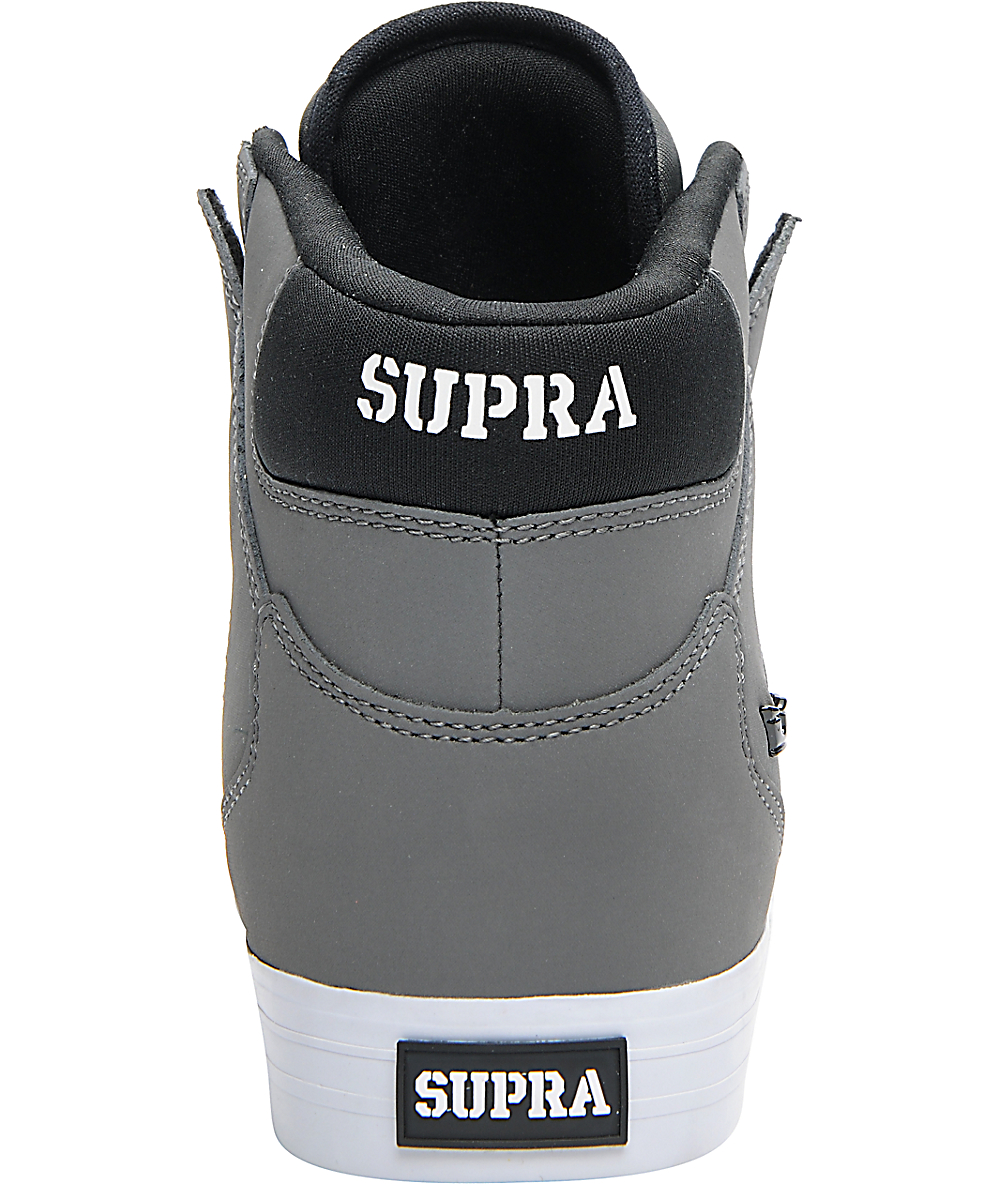 Supra Vaider Grey Satin & Neoprene TUF Shoes Zumiez