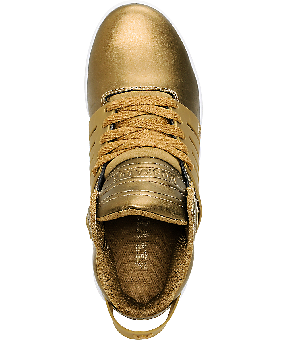 Supra Womens Skytop III Gold Leather Skate Shoes Zumiez
