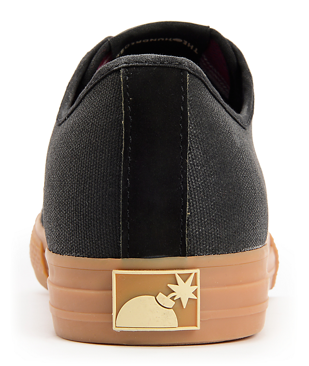 The Hundreds Valenzuela Low Black Waxed Canvas Skate Shoes Zumiez