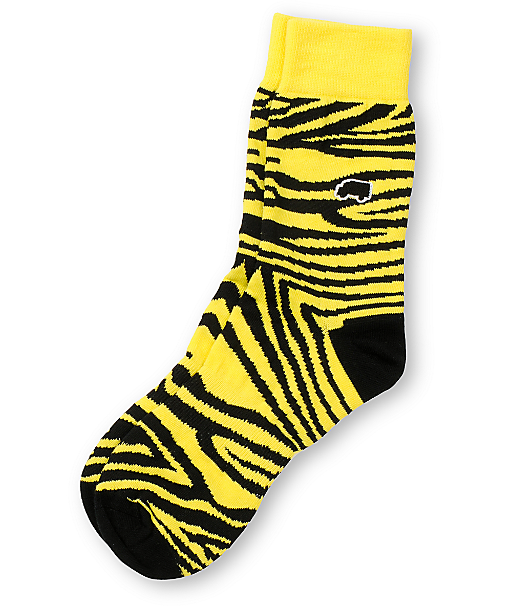 Trukfit Zebra Black & Yellow Crew Socks Zumiez