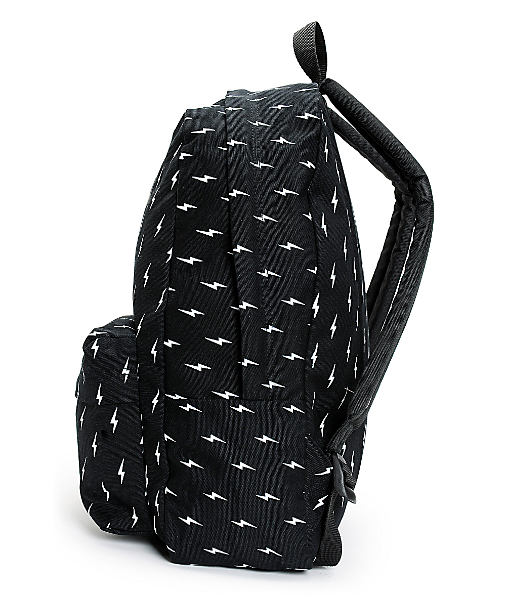 Vans Realm Black Lightning Bolt Print Backpack Zumiez