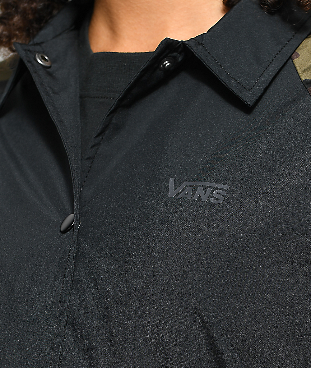 Vans Thanks Black & Camo Coaches Jacket | Zumiez