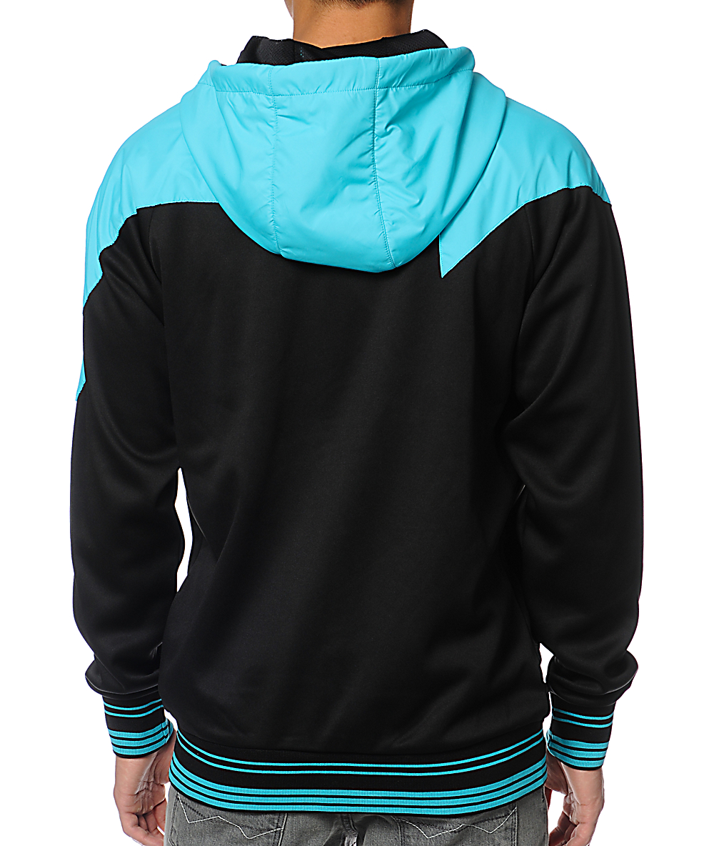 VLine Black & Cyan 2013 Zip Up Tech Fleece Jacket Zumiez