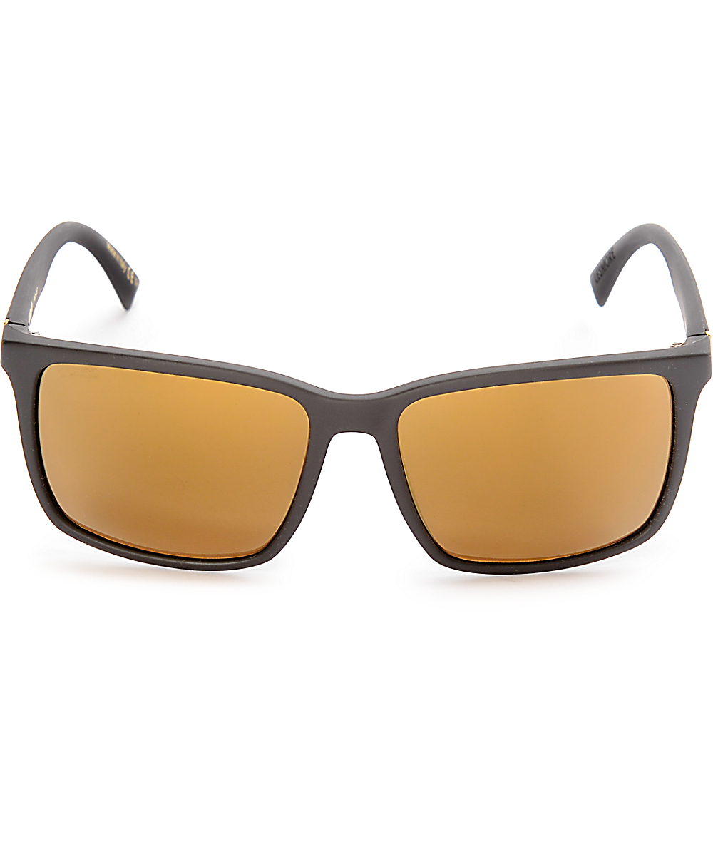 Von Zipper Lesmore Black Satin & Gold Polarized Sunglasses Zumiez
