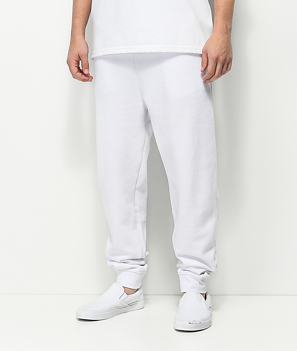 Zine Cap White Fleece Jogger Pants Zumiez.ca