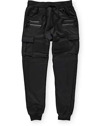 american stitch black cargo moto twill bungee jogger pants