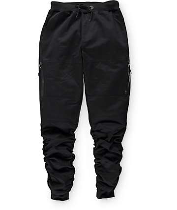 american stitch black cargo moto twill bungee jogger pants