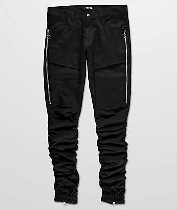 pants cargo stitch american zumiez joggers jogger bungee twill leg zip side mens jeans