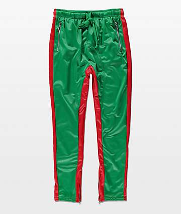 green and red track pants