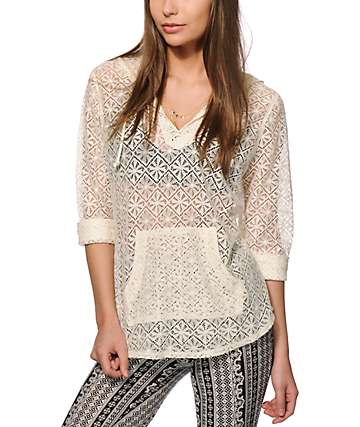 Empyre Austin Cream Lace Poncho
