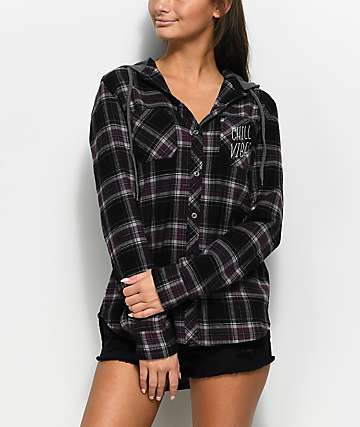 wine flannel shirt