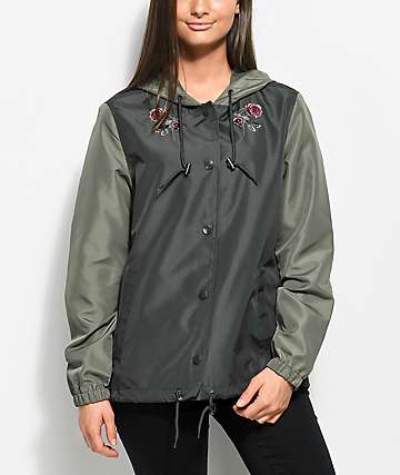 womens olive green puffer coat