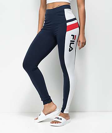 white fila leggings