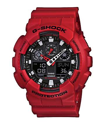red and black g shock