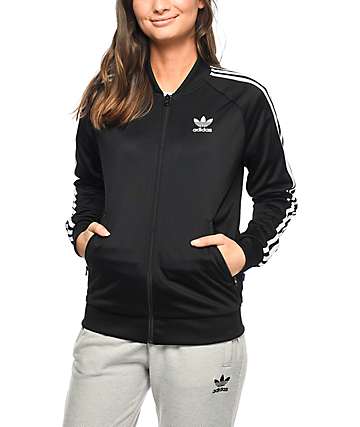 adidas black track jacket women's